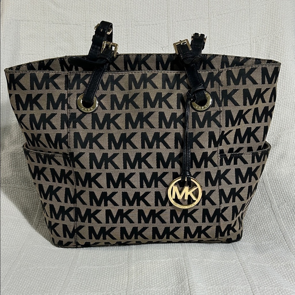 Michael by Michael Kors Jet Set Monogrammed Tote With Adjustable Leather Straps
